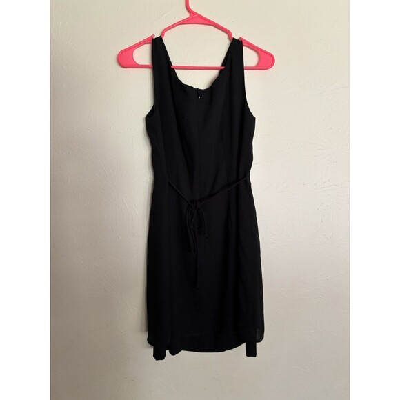 Ann Taylor M 8 Black Dress Sheath Cocktail Sleeveless Buttons 80s 90s Retro Goth - Picture 3 of 6